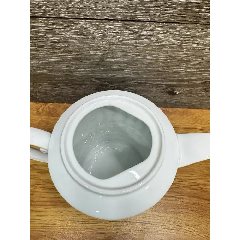 Bernardaud France Louvre 4 Cup White Porcelain Coffee Tea Pot 7” Tall